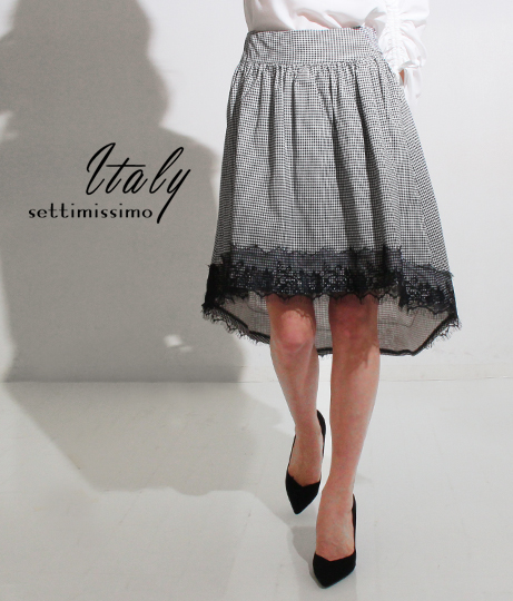 Italy ギンガムチェックテールカットスカート ボトムス パンツ スカート Settimissimo レディースファッション通販anapオンライン