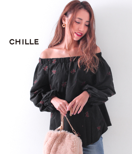 バルーン袖総刺繍トップス Chille レディースファッション通販anapオンライン