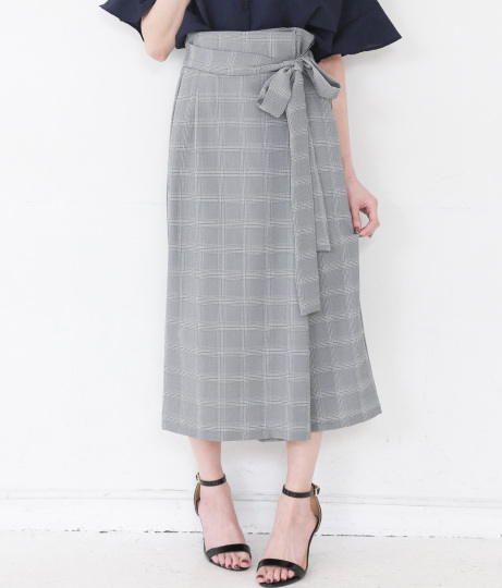 チェック柄ラップ風スカート ボトムス パンツ スカート Auli レディースファッション通販anapオンライン