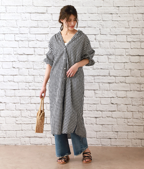 シャツワンピース ワンピース ドレス チェックシャツ ロングワンピ Auli レディースファッション通販anapオンライン