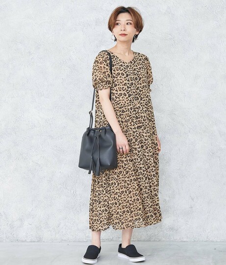 総柄vネックボタンワンピース ワンピース ドレス ロングワンピ マキシ丈ワンピース Factor レディースファッション通販anapオンライン