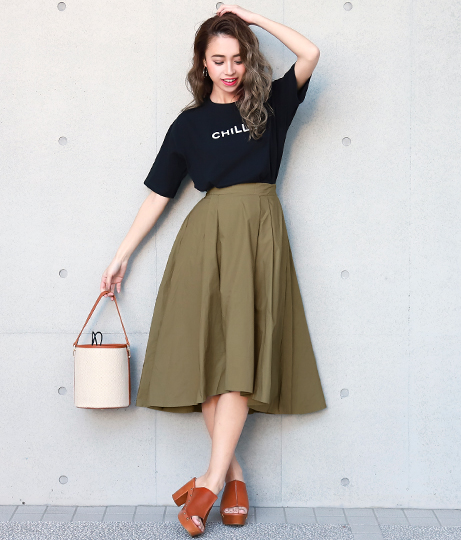 フロントタックテールカットフレアスカート ボトムス パンツ ミモレ丈スカート スカート Chille レディースファッション通販anapオンライン