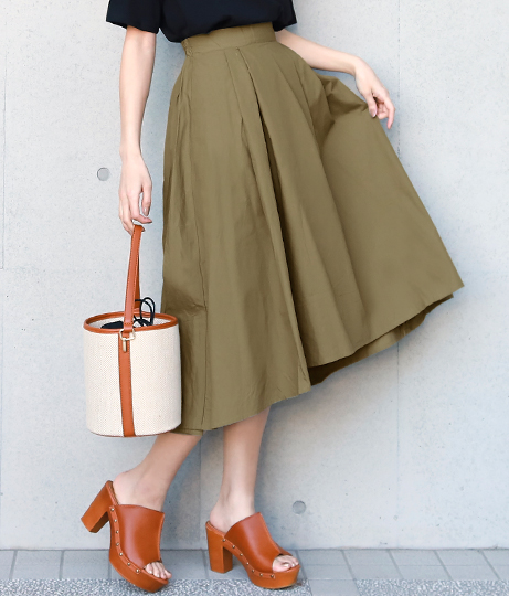 フロントタックテールカットフレアスカート ボトムス パンツ ミモレ丈スカート スカート Chille レディースファッション通販anapオンライン