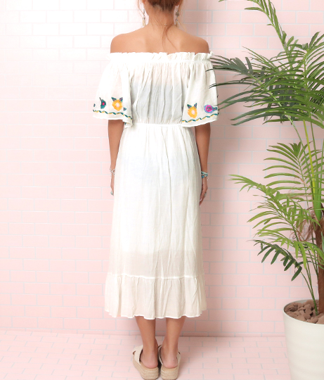 フラワー刺繍オフショルワンピース ワンピース ドレス ロングワンピ ミディアムワンピ Anap Mimpi レディースファッション通販anapオンライン