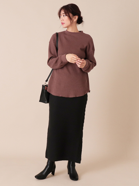 サイドケーブルニットロングスカートコーディネート コーディネート レディースファッション通販anapオンライン