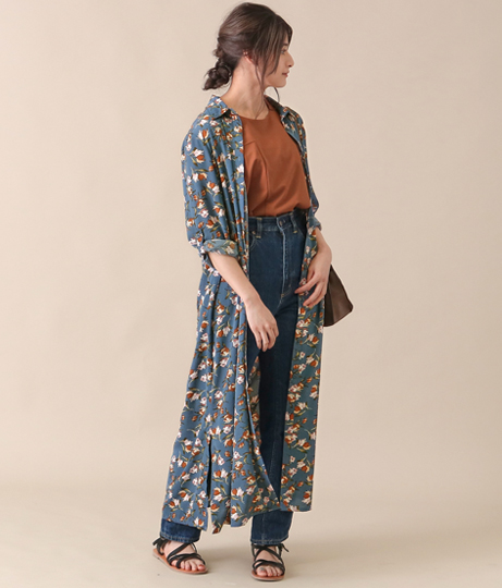 花柄シャツワンピース ワンピース ドレス ロングワンピ マキシ丈ワンピース Auli レディースファッション通販anapオンライン