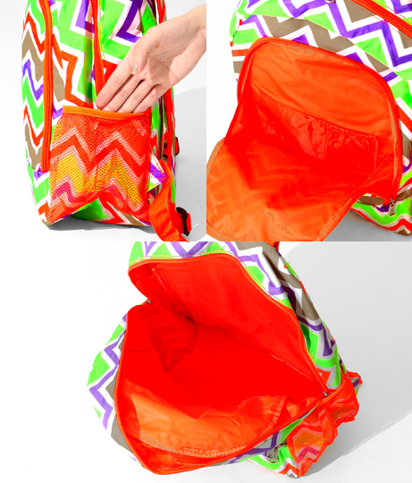 オレンジカラーマルチ波柄バックパック(バッグ・鞄・小物/バックパック・リュック) | Fle'as Market