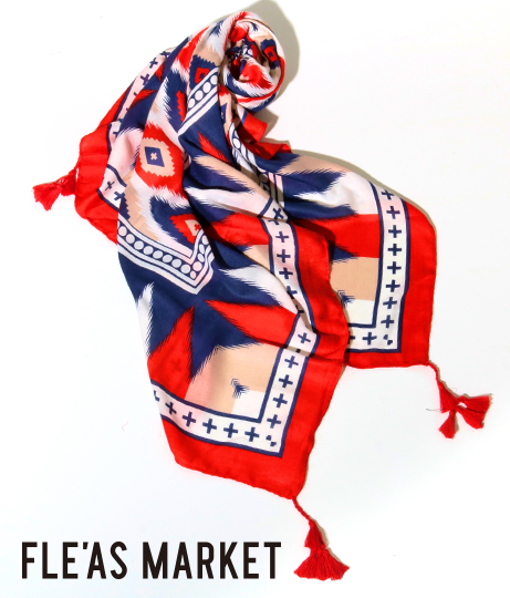 オルテガ柄大判スカーフ ファッション雑貨 マフラー ストール スヌード スカーフ Fle As Market レディースファッション通販anapオンライン