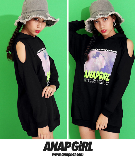 転写肩アキフーディーワンピース ワンピース ドレス チュニック Anap Girl レディースファッション通販anapオンライン