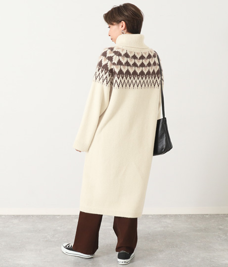 ノルディック柄オフタートルワンピース ワンピース ドレス ミニワンピ Factor レディースファッション通販anapオンライン