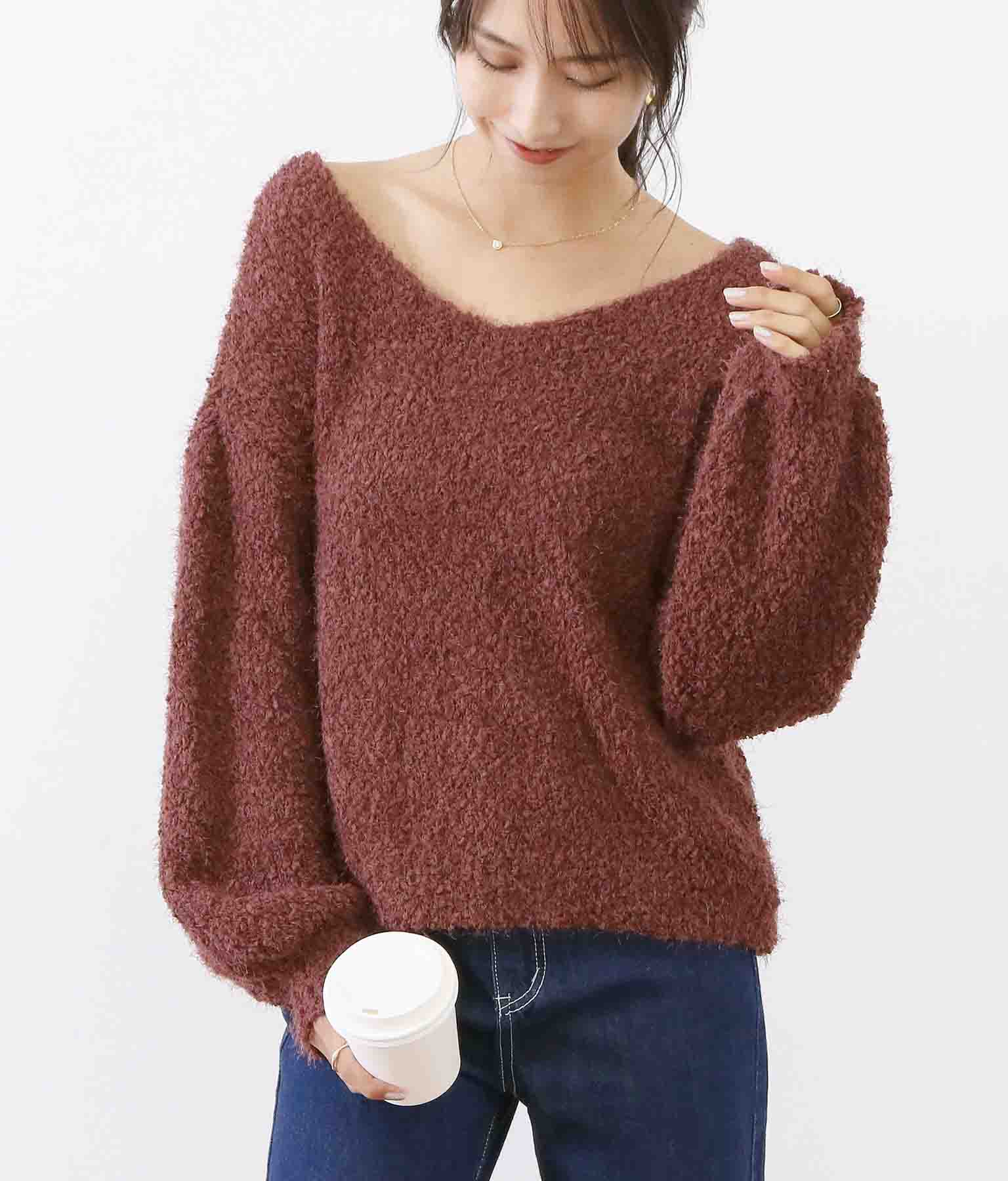 前後2wayもこもこニットトップス トップス ニット セーター Chille レディースファッション通販anapオンライン