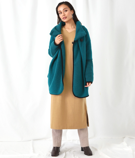 2wayボタンデザインベルト付ワンピース アウター コート ジャケット ミディアムワンピ カーディガン Settimissimo レディースファッション通販anapオンライン