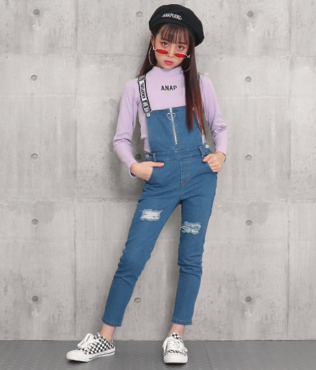 ハートジップ付スキニーサロペット ワンピース ドレス サロペット オールインワン Anap Girl レディースファッション通販anap オンライン