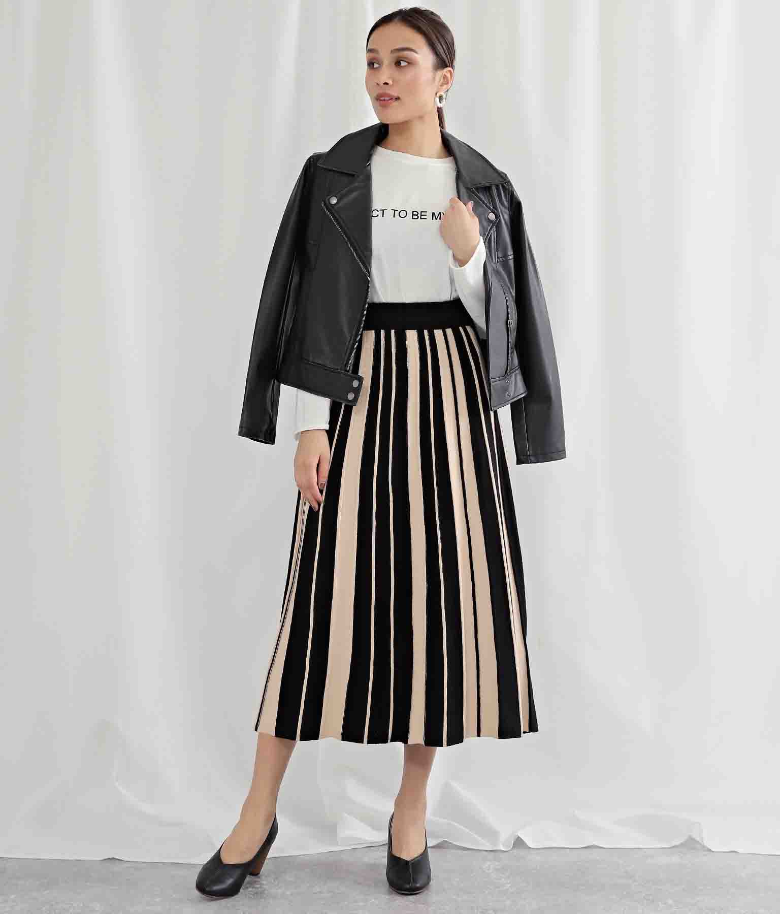 ランダムプリーツバイカラーニットスカート ボトムス パンツ ミモレ丈スカート スカート Settimissimo レディース ファッション通販anapオンライン