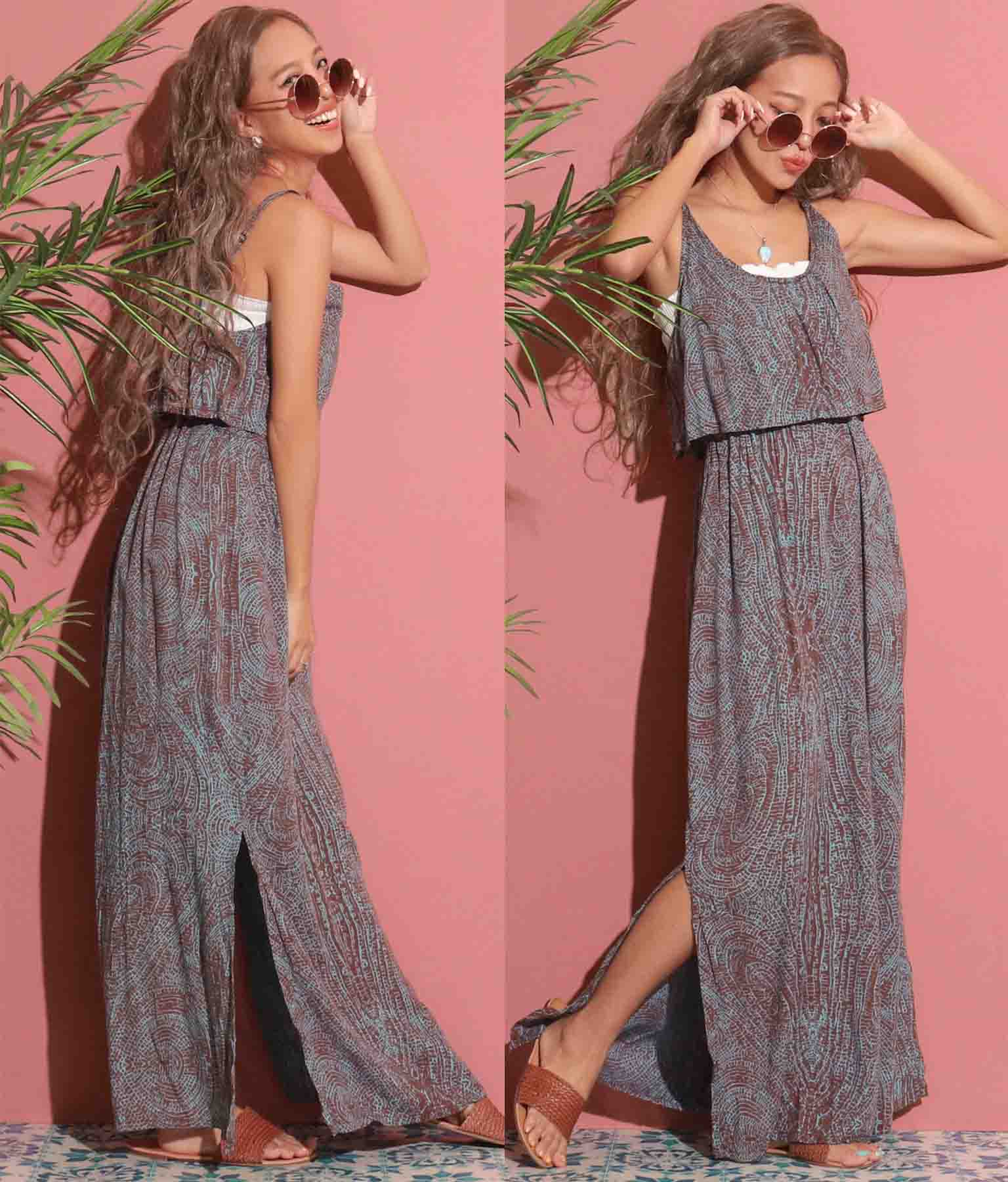 バストフレアデザインワンピース ロングワンピ マキシ丈ワンピース Anap Mimpi バストフレアデザインワンピース ロングワンピ マキシ丈 ワンピース