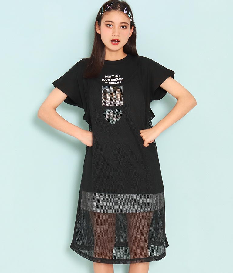 キャミソールメッシュワンピースセット トップス Tシャツ チュニック ミディアムワンピ ミニワンピ Anap Girl レディースファッション通販anapオンライン