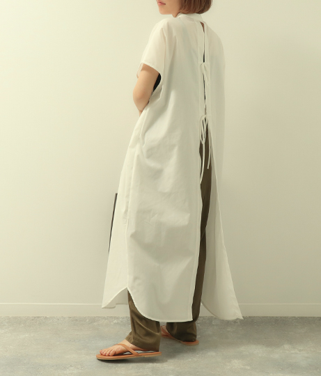 バンドカラーバックスリットワンピース ワンピース ドレス ロングワンピ マキシ丈ワンピース Factor レディースファッション通販anapオンライン