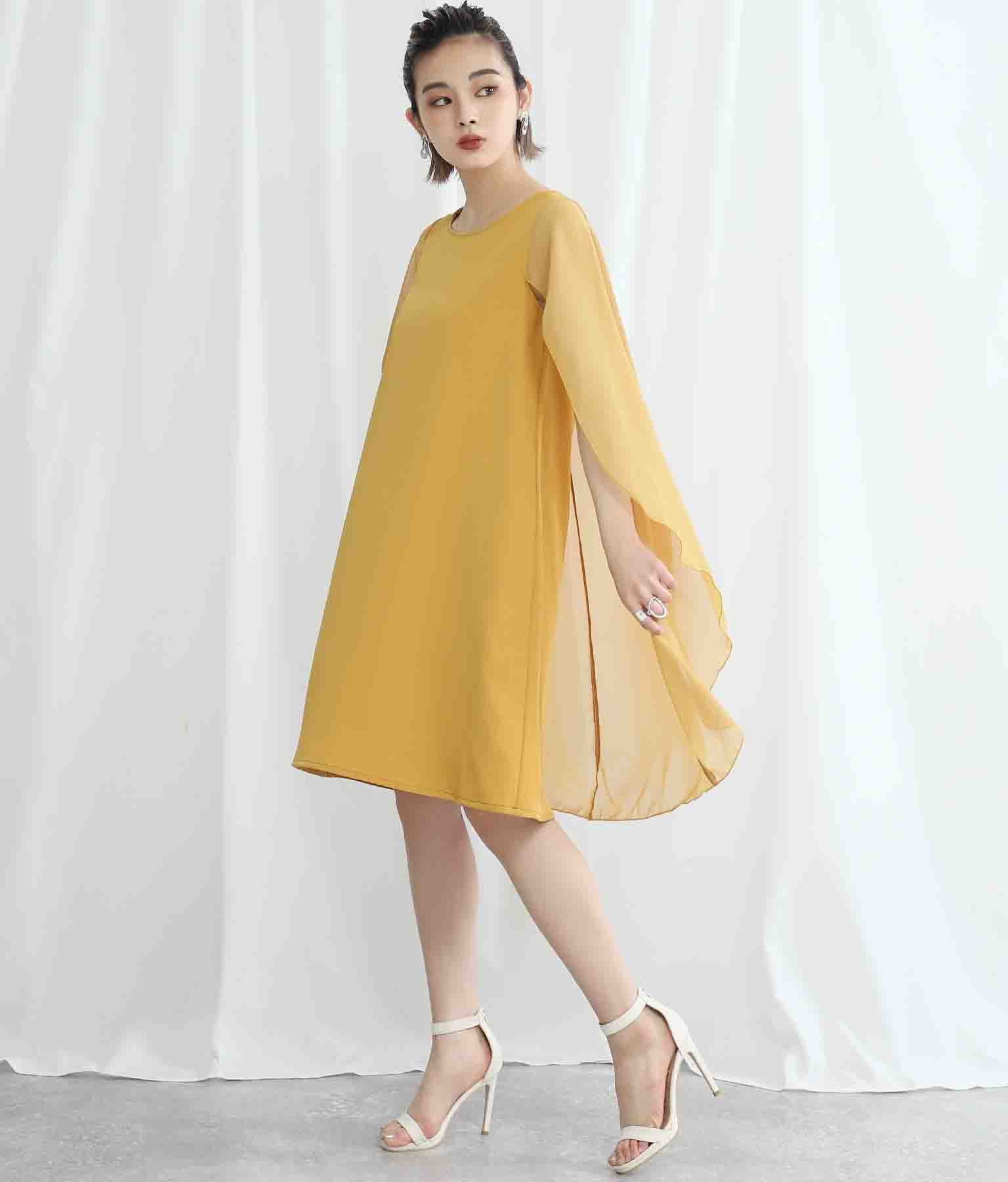 シフォンマント風デザインワンピース ワンピース ドレス ミディアムワンピ Settimissimo レディースファッション通販anapオンライン