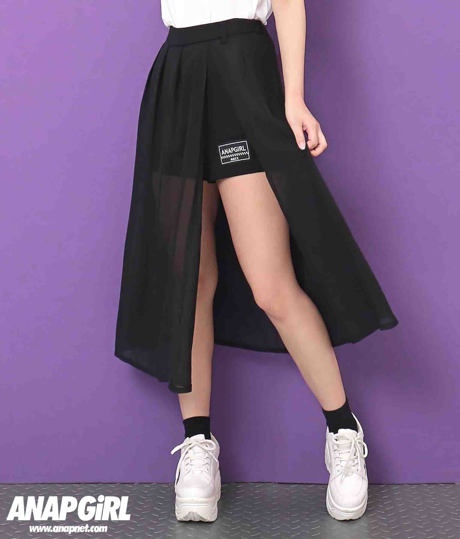 スリット入りシアーシフォンロングスカート ボトムス パンツ ショートパンツ スカート Anap Girl レディースファッション通販anapオンライン