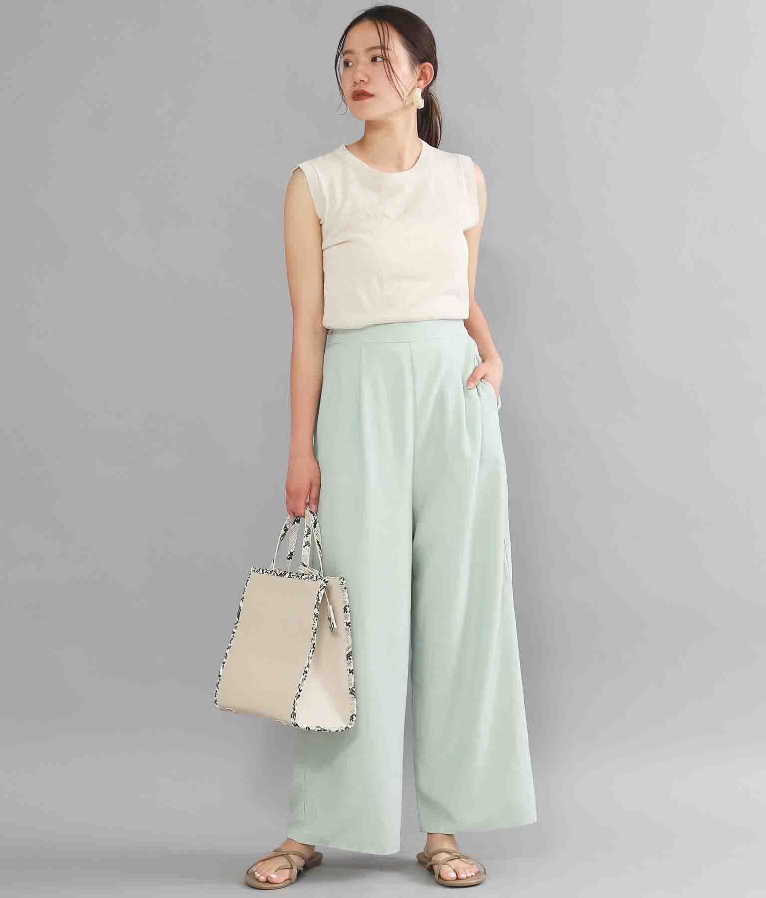 スラブジョーゼットワイドパンツ ボトムス パンツ ロングパンツ Alluge レディースファッション通販anapオンライン