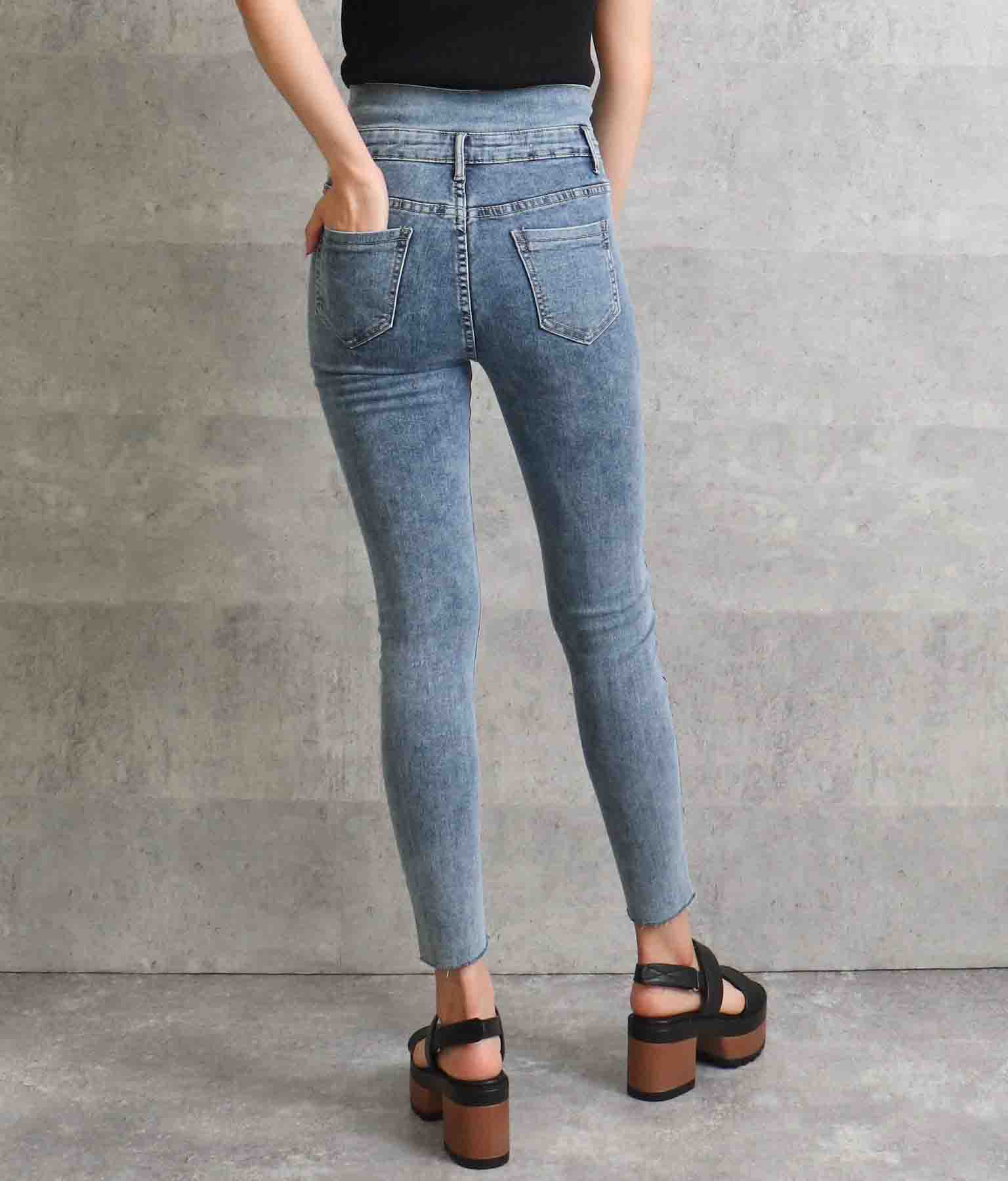 サスペンダー付きハイウエストデニムスキニーパンツ ボトムス パンツ ハイウエストデニムパンツ ロングパンツ Anap レディースファッション通販anapオンライン