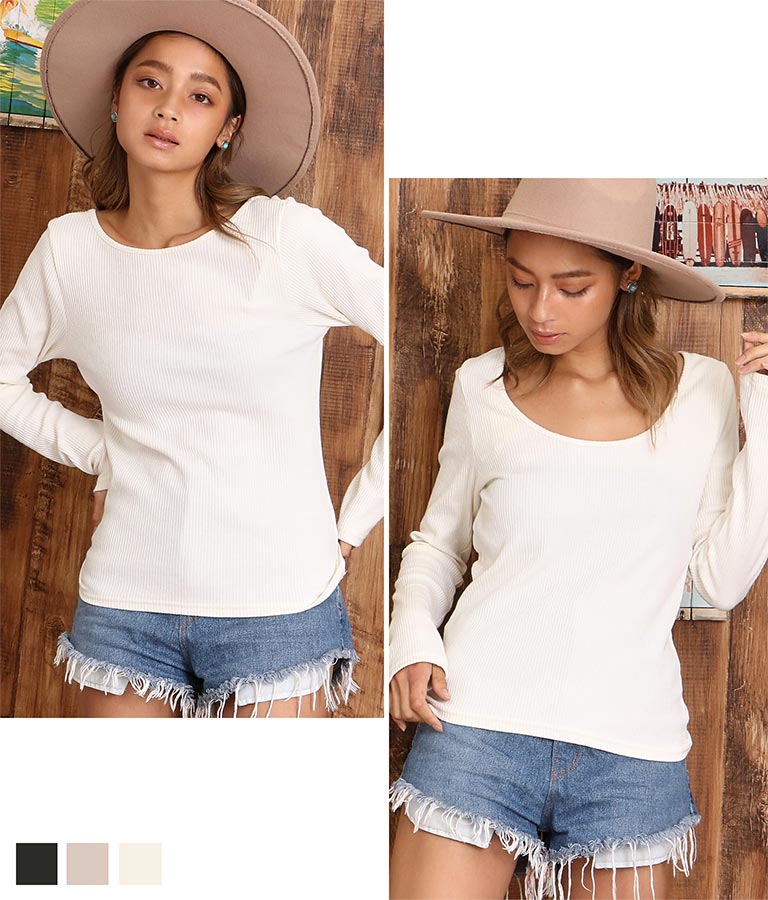 anap mimpi カットリブバックオープントップス
