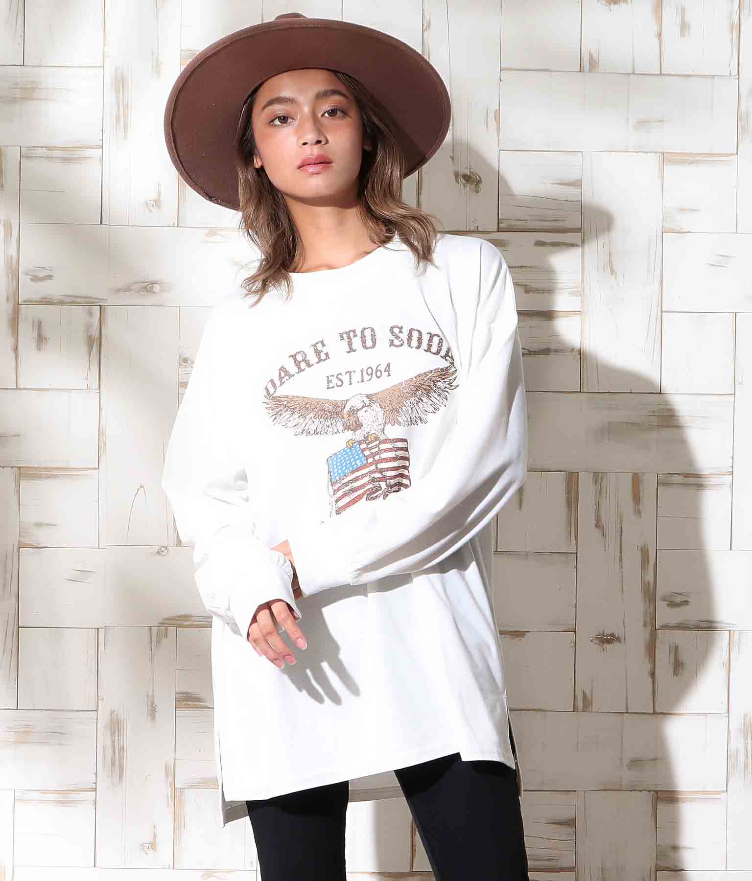 anap mimpi イーグルプリントロングTシャツ