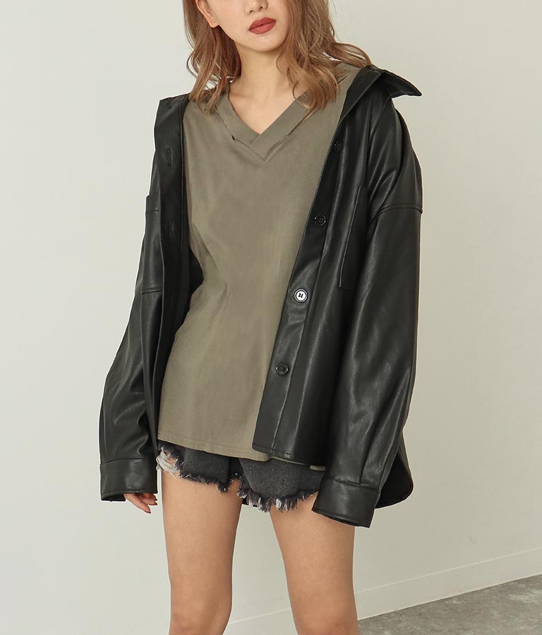 anap ショルダーデザインロングTシャツ