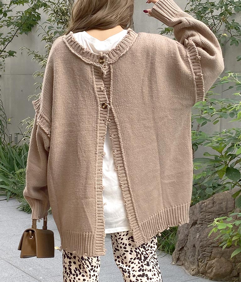 CHILLE anap 4WAYダメージ入りバルキーニット