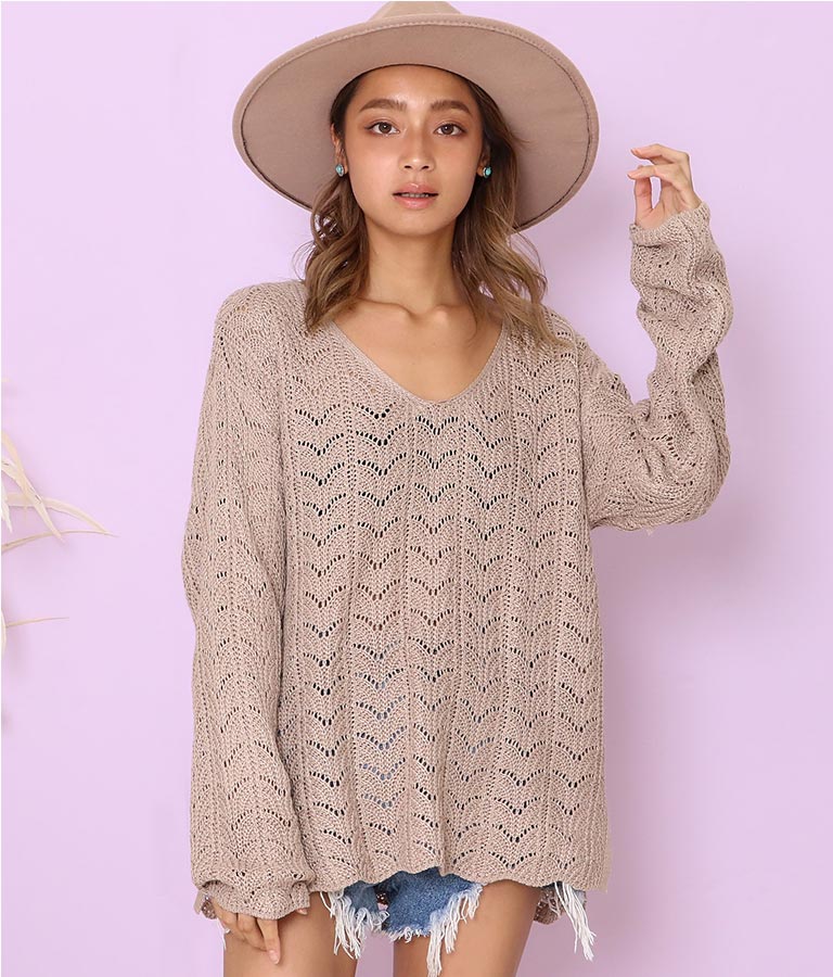 anap mimpi クロシェヘムニットトップス