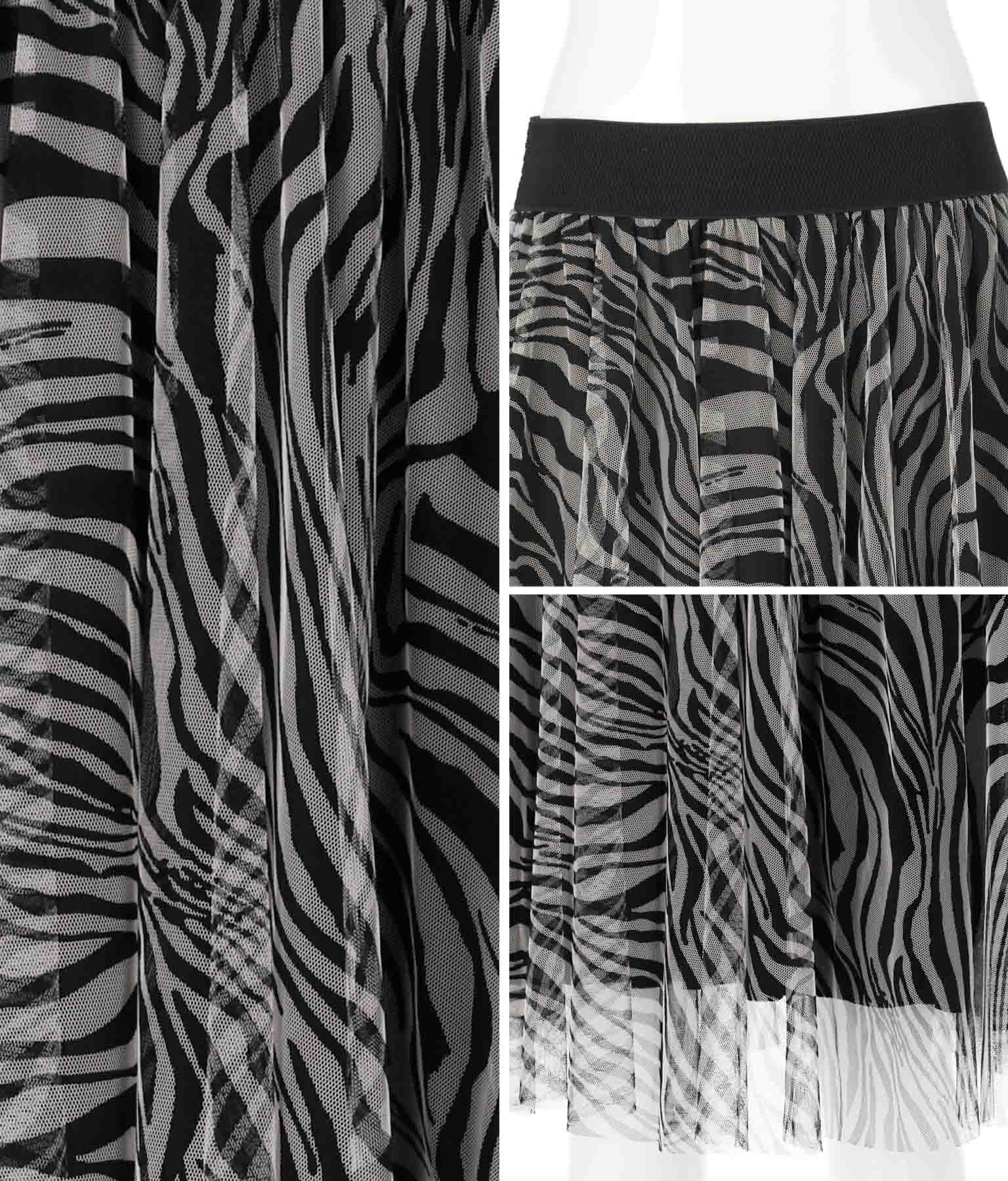 ゼブラ柄チュールカバードフレアスカート ボトムス パンツ スカート Settimissimo レディースファッション通販anapオンライン