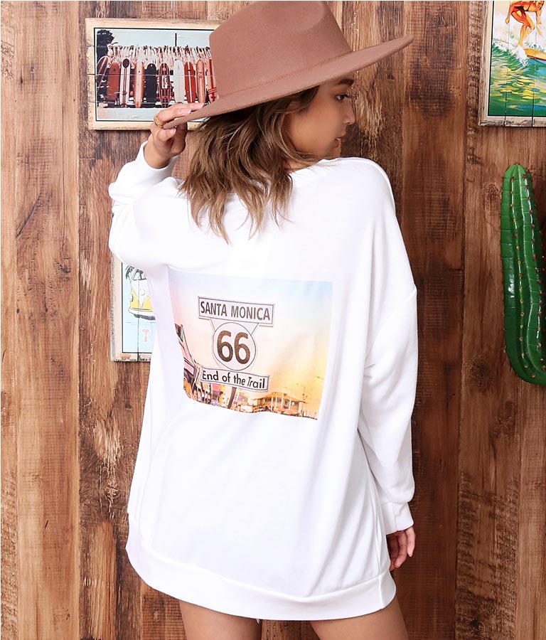 anap mimpi バックフォトプリントスウェットトップス