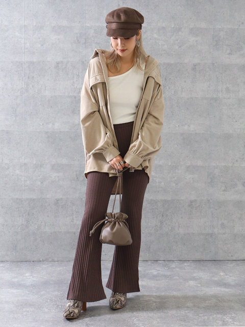 フェイクスエードオーバーサイズシャツコーディネート コーディネート レディースファッション通販anapオンライン