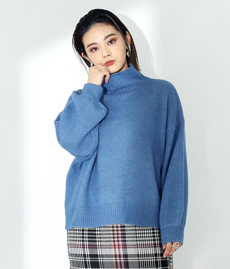 Settimissimo ワイドスリーブハイネックニットプルオーバー