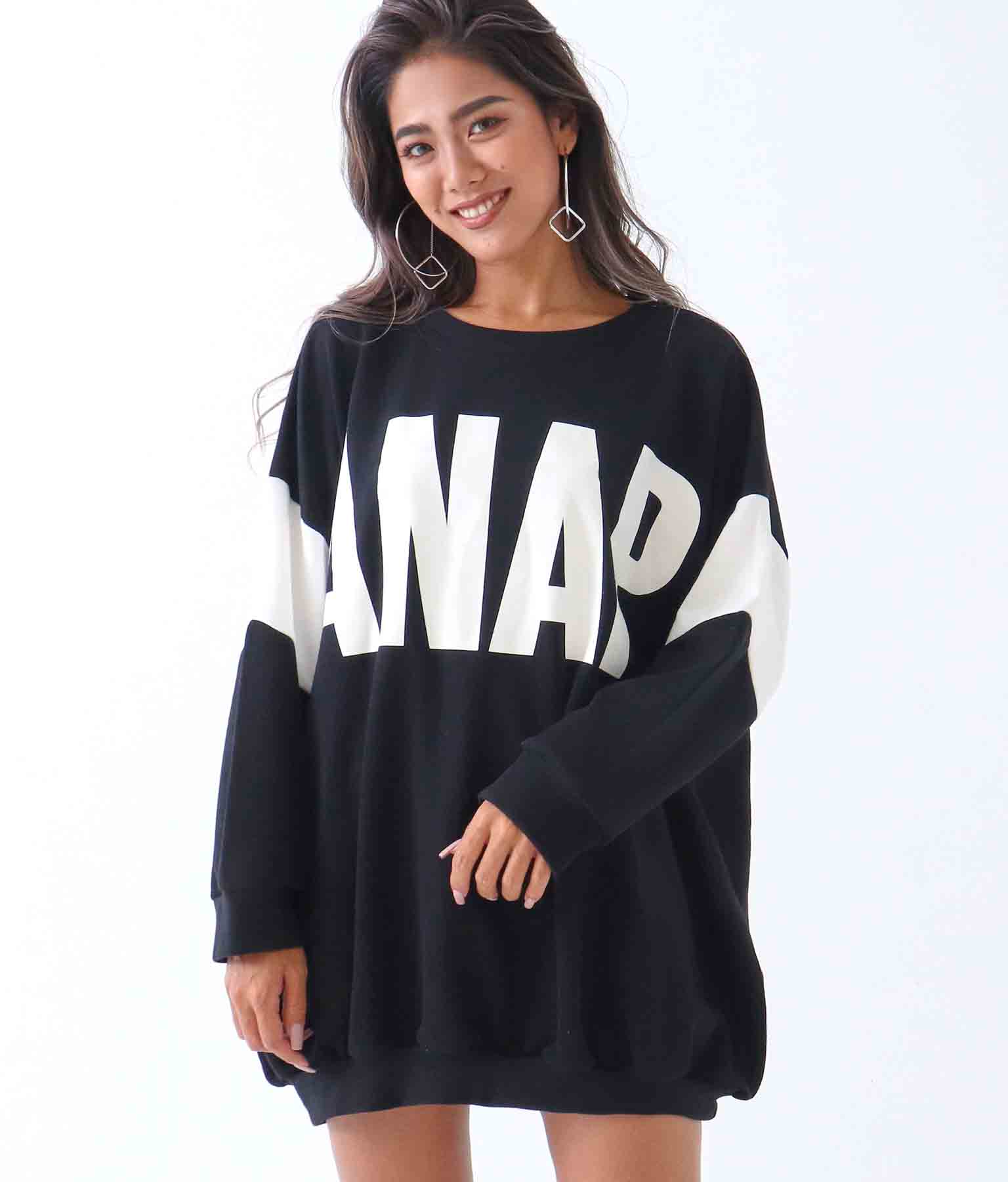 ANAP ANAPロゴバイカラートップス