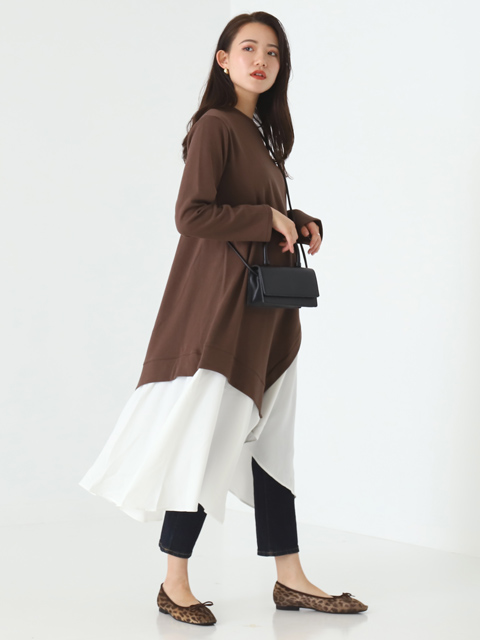 ダンボールニット異素材切替ワンピースコーディネート コーディネート レディースファッション通販anapオンライン