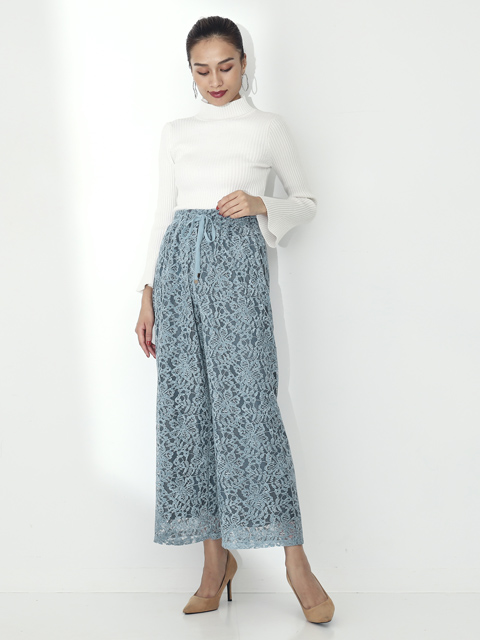 ベロア総レースワイドパンツコーディネート コーディネート レディースファッション通販anapオンライン