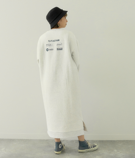 バックプリントロングスウェットワンピース ワンピース ドレス ロングワンピ Factor レディースファッション通販anapオンライン