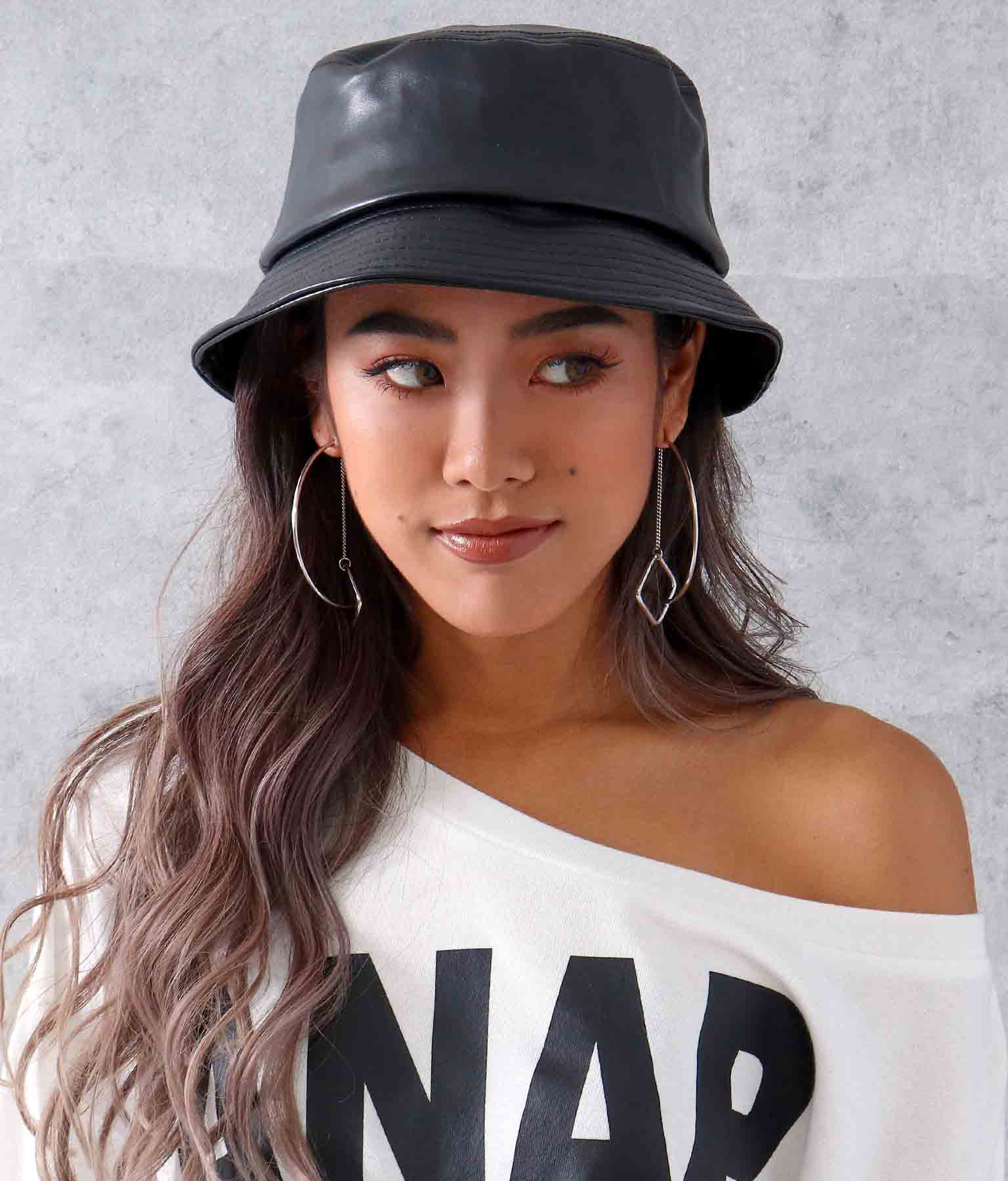フェイクレザーバケットハット(ファッション雑貨/ハット・キャップ・ニット帽 ・キャスケット・ベレー帽) | ANAP