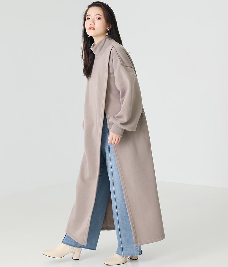 裏起毛ハイネックスリットワンピース ワンピース ドレス ロングワンピ Alluge レディースファッション通販anapオンライン