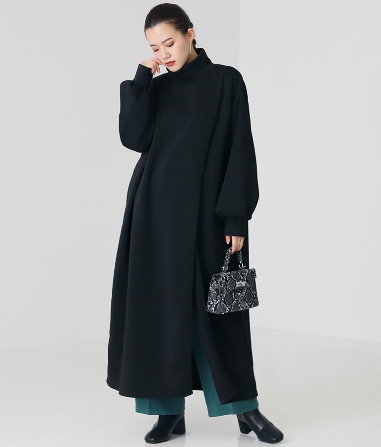 裏起毛ハイネックスリットワンピース ワンピース ドレス ロングワンピ Alluge レディースファッション通販anapオンライン