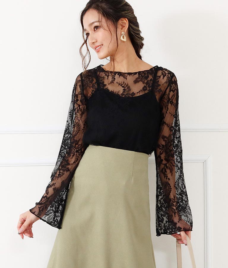 インナー付き総レーストップス トップス シャツ ブラウス Chille レディースファッション通販anapオンライン