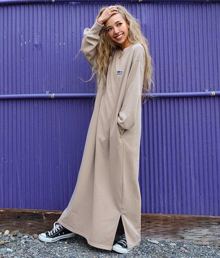 刺繍スウェットマキシワンピース ワンピース ドレス ロングワンピ Anap Mimpi レディースファッション通販anapオンライン