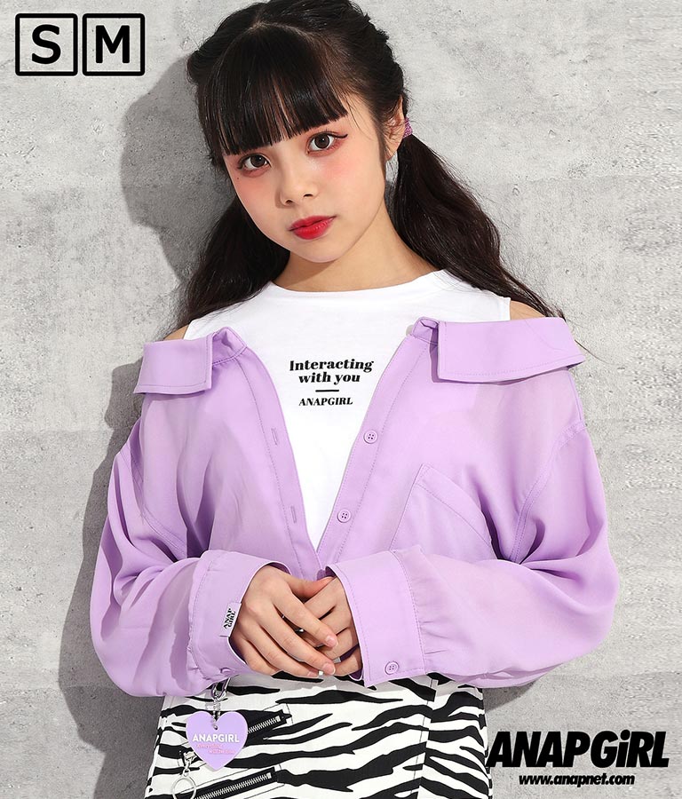 シフォン肩あきシャツトップス Anap Girl レディースファッション通販anapオンライン