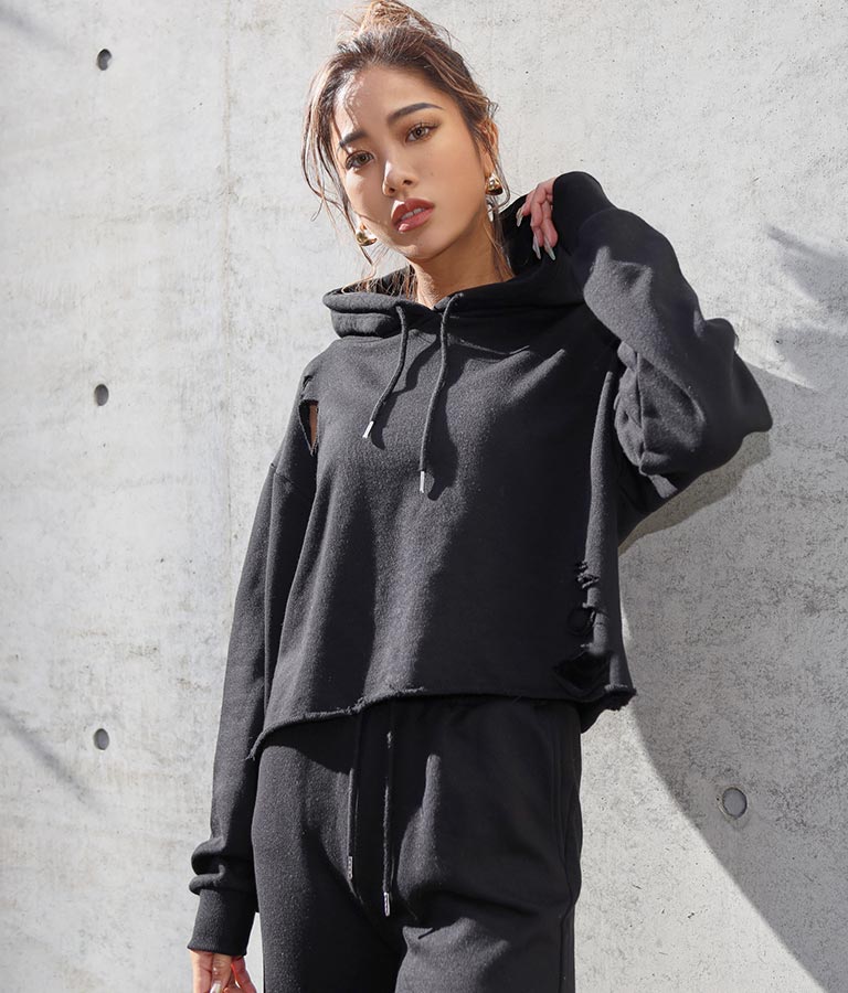ダメージスウェットセットアップ トップス ロングパンツ Anap レディースファッション通販anapオンライン