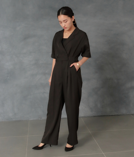 裾上げ無料サービス対象商品 低身長向けサイズ テーラードオールインワン ワンピース ドレス サロペット オールインワン Auli レディースファッション通販anapオンライン