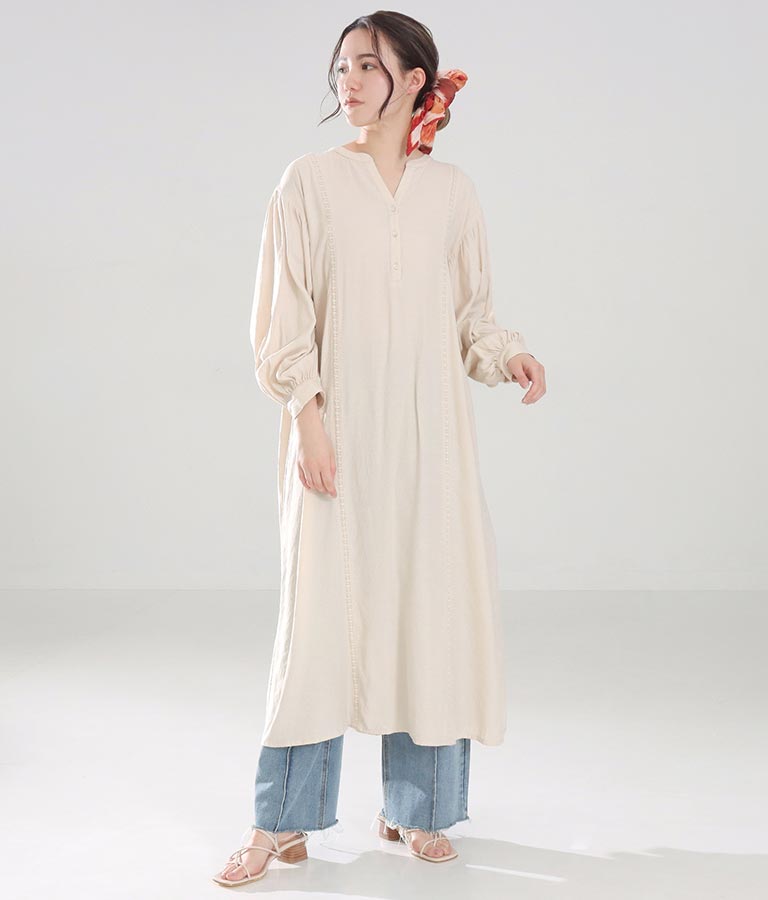 ハシゴレースピンタックワンピース ワンピース ドレス ロングワンピ マキシ丈ワンピース Alluge レディースファッション通販anapオンライン