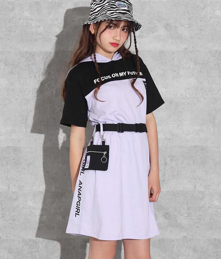 ポシェット付きフードワンピース ワンピース ドレス ミディアムワンピ Anap Girl レディースファッション通販anapオンライン
