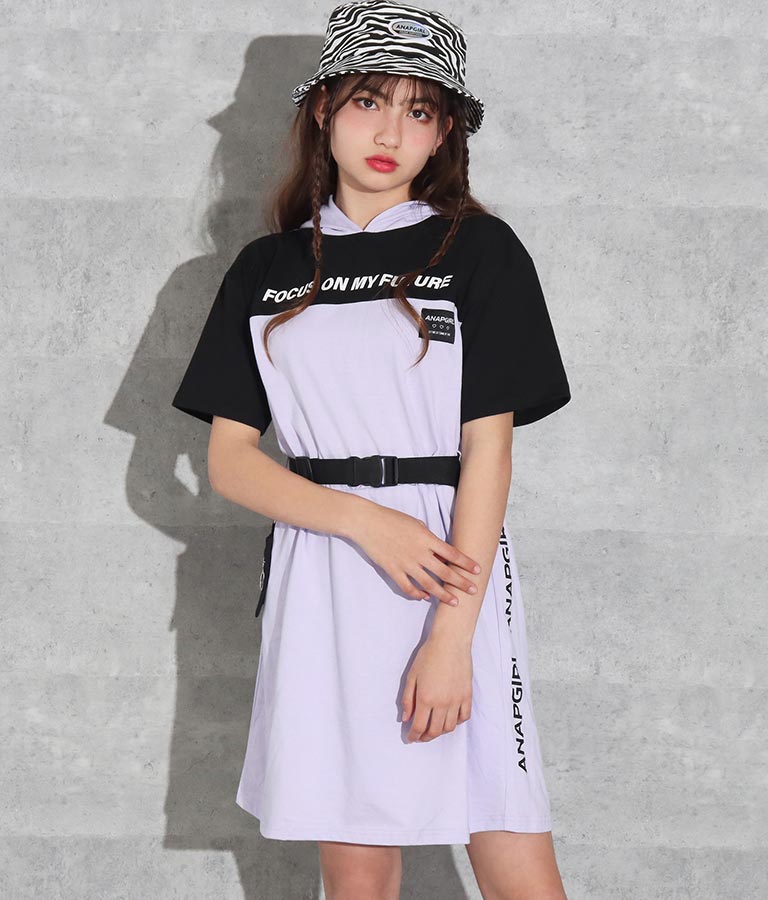 ポシェット付きフードワンピース ワンピース ドレス ミディアムワンピ Anap Girl レディースファッション通販anapオンライン