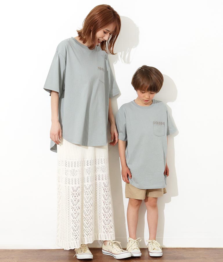 【KIDS】オルテガ刺繍ラウンドヘムビックTシャツ(トップス/Tシャツ) | anap mimpi